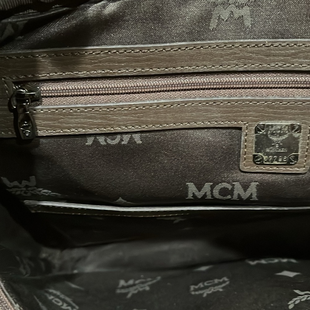 MCM Beige Monogram Visetos Canvas Leather Marble Briefcase Bag - Picture 11 of 15